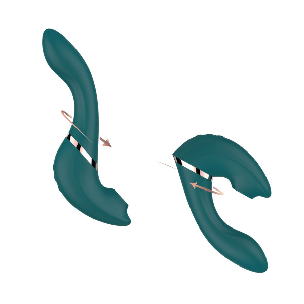 Многофункциональный вибратор с вакуумной стимуляцией Swan The Monarch Teal, Swan (Канада) - IntimLand