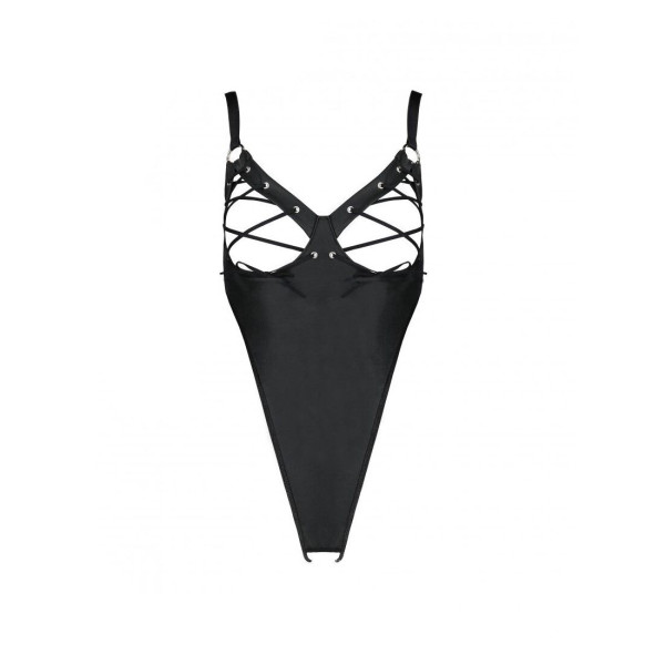 Боди из экокожи Passion CELINE BODY L/XL, black, с доступом, открытый, Passion (Польша) - IntimLand