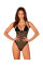 Прозрачное боди Obsessive Selinne teddy XS/S Black, мелкая сетка, двойные бретели, Obsessive (Польща) - IntimLand