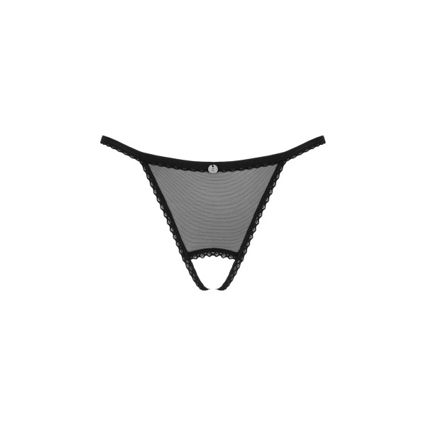 Прозорі стрінги з доступом Obsessive Celia Noir crotchless thong M/L