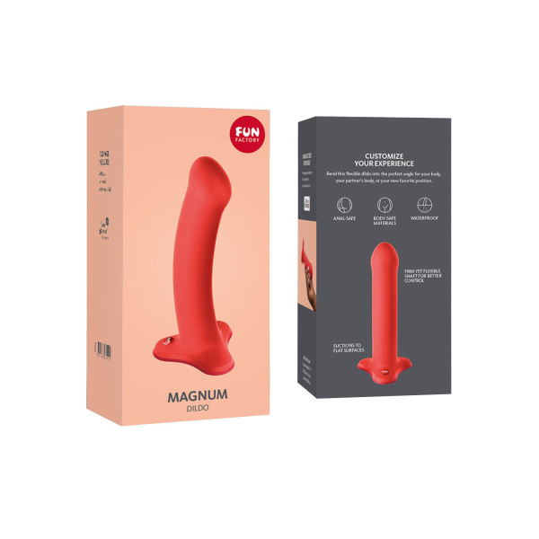 Фаллоимитатор Fun Factory MAGNUM, оранжевый, очень гибкий, длина 18,3 см, диаметр 3,7 см, Fun Factory (Германия) - IntimLand