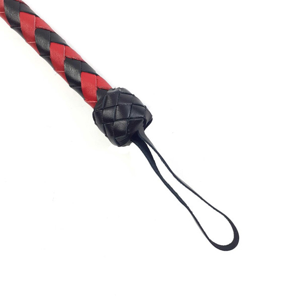 Плеть гибкая Снейк, натуральная кожа, цвет черно-красный, длина - 80 см, Art of Sex (Украина) - IntimLand