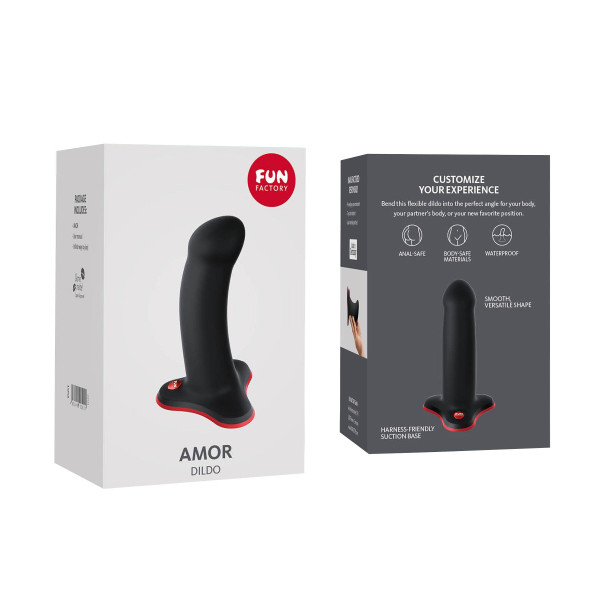 Фаллоимитатор Fun Factory AMOR, черный, длина 14,6 см, диаметр 3,7 см, изогнутый, Fun Factory (Германия) - IntimLand