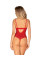 Боди с доступом Obsessive Ingridia crotchless teddy XL/2XL, красное, открытая грудь, Obsessive (Польща) - IntimLand