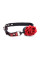 Кляп з трояндою Master Series: Eye-Catching Ball Gag With Rose, чорно-червоний
