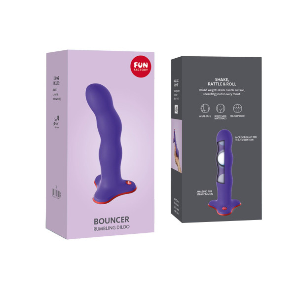 Фаллоимитатор Fun Factory BOUNCER, фиолетовый, шарики внутри, эффект вибрации, диаметр 3,9 см, Fun Factory (Германия) - IntimLand