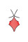 Полупрозрачное боди с кружевом Passion PEONIA BODY L/XL red, Passion (Польша) - IntimLand