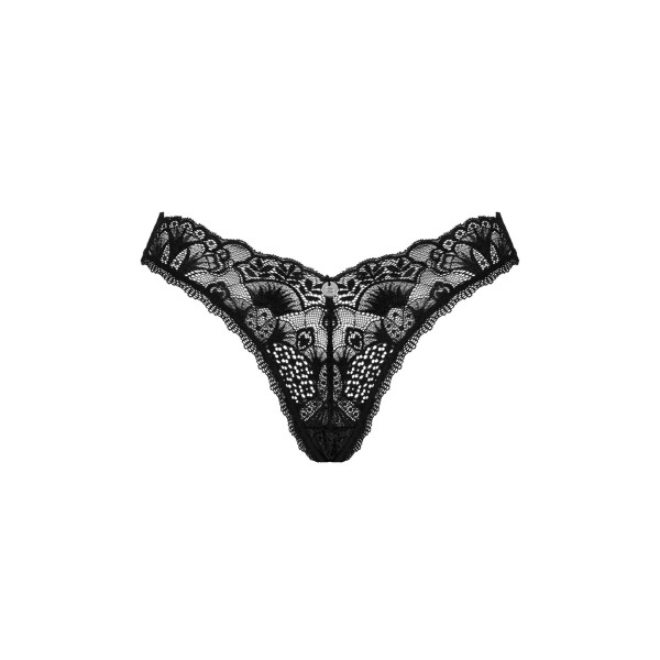Кружевные стринги Obsessive Donna Dream thong XS/S Black, низкая посадка, Obsessive (Польща) - IntimLand