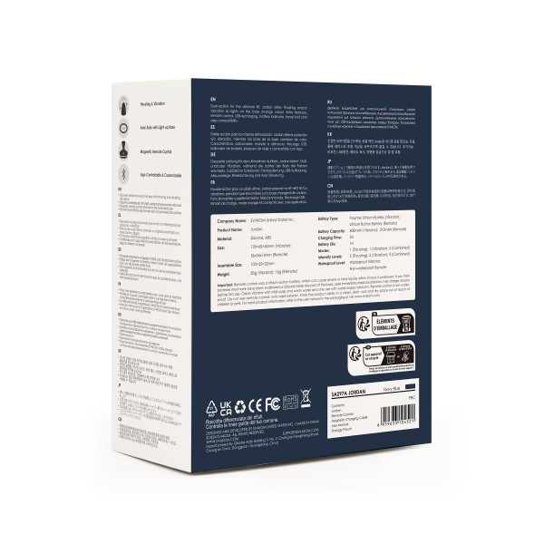 Анальная смарт-вибропробка с пульсацией Svakom Jordan Navy Blue, пульт ДУ, Svakom (США) - IntimLand