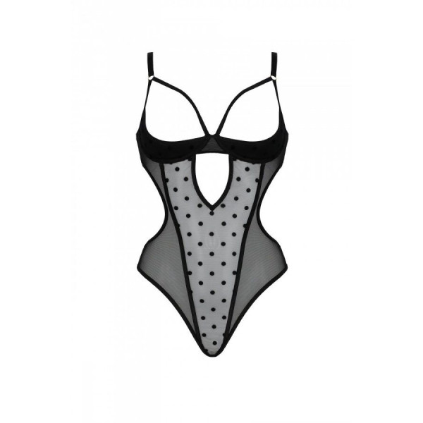 Эротическое боди Passion MARINA BODY, L/XL, black, с открытыми чашками, Passion (Польша) - IntimLand