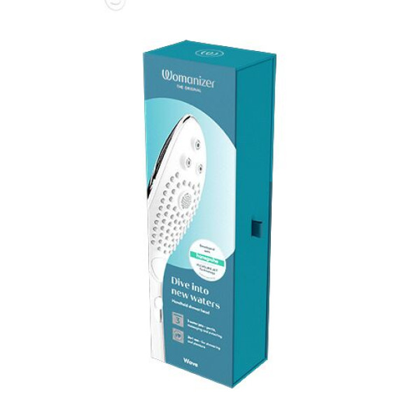Насадка-стимулятор для душа 2в1 Womanizer Wave Chrome, массажер для интимных зон, Womanizer (Германия) - IntimLand