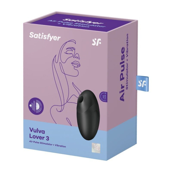 Вакуумный стимулятор Satisfyer Vulva Lover 3 Black, Satisfyer (Германия) - IntimLand