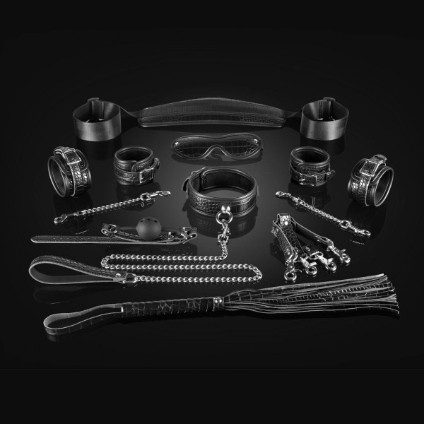 Набор Liebe Seele Temptation Bondage 8pcs Kit, фиксаторы, ошейник с поводком, кляп, флоггер, маска