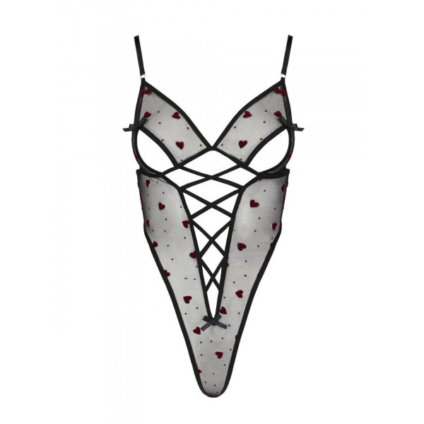 Эротическое боди с рисунком Passion LOVELIA BODY L/XL, black, Passion (Польша) - IntimLand