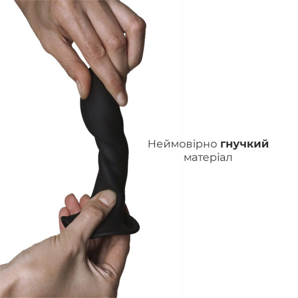 Дилдо с присоской Adrien Lastic Hitsens 5 Black, отлично для страпона, диаметр 2,4см, длина 13см, Adrien Lastic (Іспанія) - IntimLand