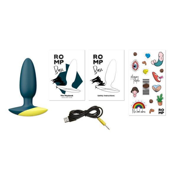 Анальная вибропробка Romp Bass Dark Green, силикон, перезаряжаемая,  макс. диаметр 3 см, Romp (Германия) - IntimLand
