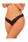 Кружевные стринги Obsessive Donna Dream crotchless thong XS/S Black, открытый доступ