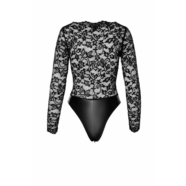 Боди Noir Handmade F296 Psyche bodysuit of lace and wetlook - L, Noir Handmade (Польща) - IntimLand