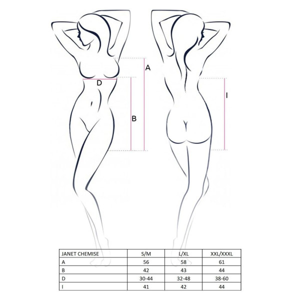 Прозрачная сорочка беби долл Passion JANET CHEMISE XXL/XXXL, white, трусики, Passion (Польша) - IntimLand