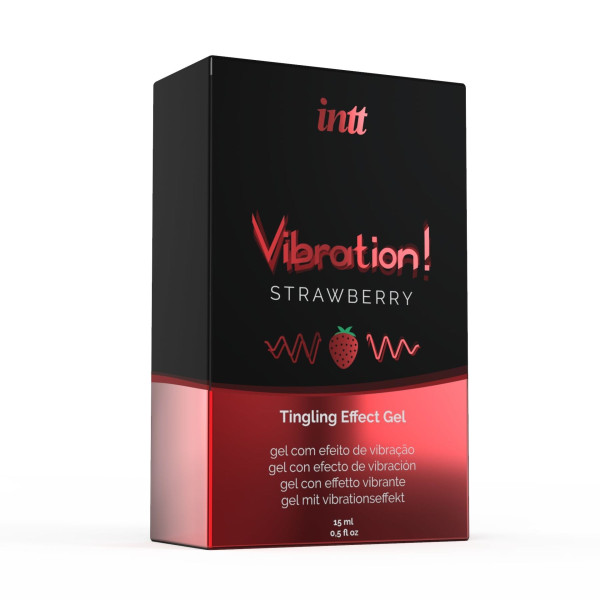 Жидкий вибратор Intt Vibration Strawberry (15 мл), густой гель, очень вкусный, действует до 30 минут, Intt (Бразилия-Португалия)