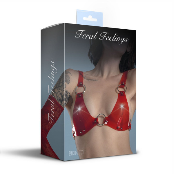 Лиф классический Feral Feelings - Bikini Top Red Trasparent, Feral Feelings (Украина) - IntimLand
