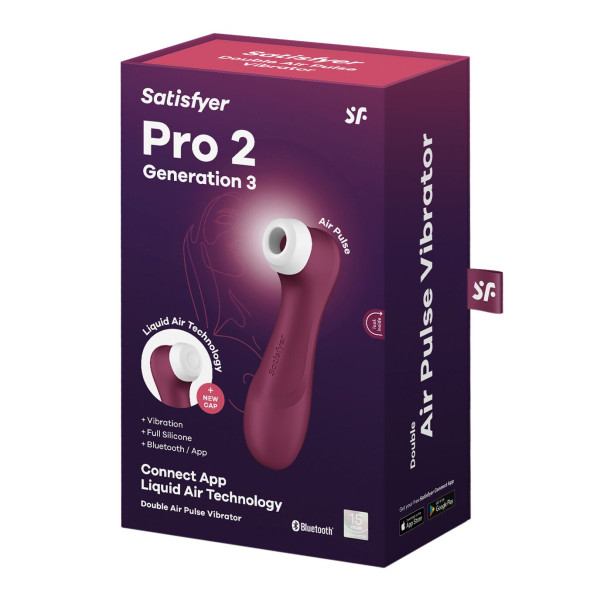 Вакуумный клиторальный стимулятор Satisfyer Pro 2 Generation 3 with Liquid Air Connect App Wine Red, Satisfyer (Германия) - IntimLand