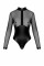 Боди Noir Handmade F321 Edge wetlook and mesh body with rings - S, Noir Handmade (Польща) - IntimLand