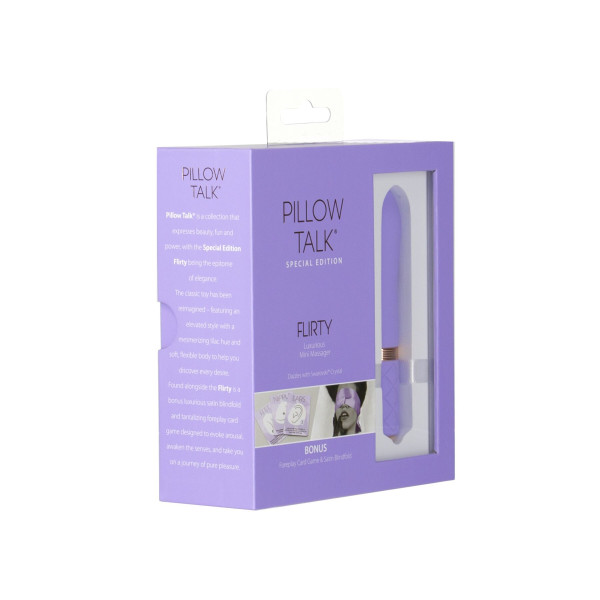 Роскошный вибратор Pillow Talk Flirty Purple Special Edition, Сваровски, повязка на глаза+игра, Pillow Talk (Канада) - IntimLand