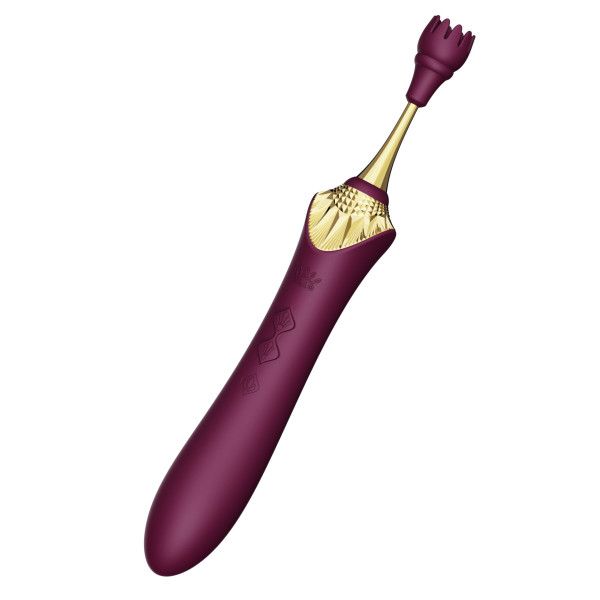 Мультифункциональный вибратор Zalo — Bess 2 Velvet Purple, 4 насадки, подогрев, Zalo (США) - IntimLand