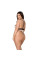Боди Passion VIENA BODY 4XL/5XL, beige, контрастное, бантики, вставка-сетка, открытые ягодицы, Passion (Польша) - IntimLand