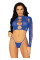 Комплект Leg Avenue Long sleeve crop top & string Royal Blue One Size, топ, стринги, Leg Avenue (США) - IntimLand