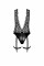 Боди Noir Handmade F297 Libido Deep-V bodysuit with collar, pearl chain and garter - L, Noir Handmade (Польща) - IntimLand