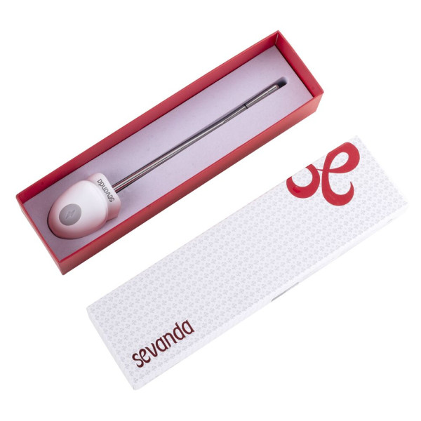 Уретральный зонд LOCKINK SEVANDA Vibrating & E-stim Metal Urethral Sounding - White, LOCKINK - IntimLand