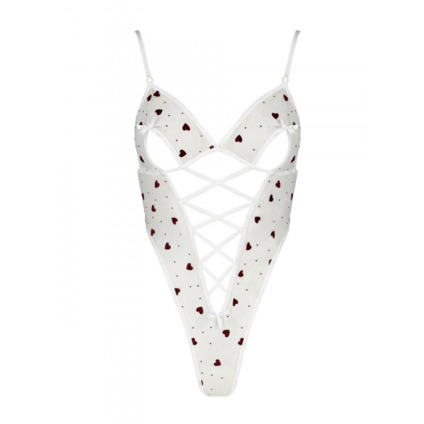 Эротическое боди с рисунком Passion LOVELIA BODY S/M, white, Passion (Польша) - IntimLand