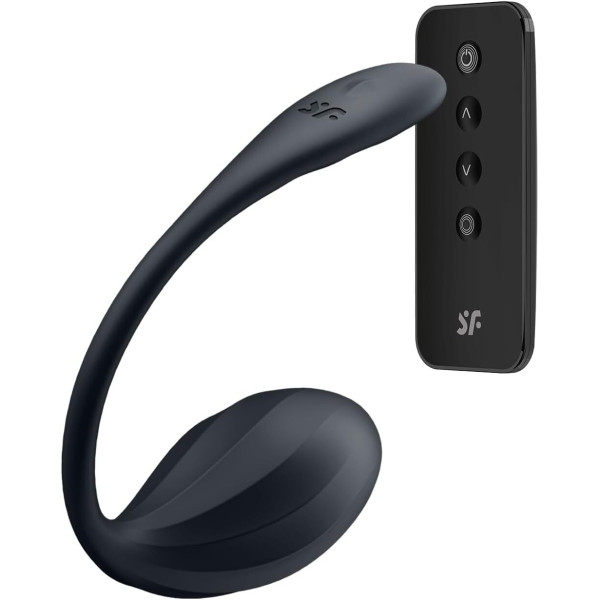 Виброяйцо Satisfyer Ribbed Petal Connect App Black, Satisfyer (Германия) - IntimLand