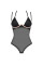 Прозрачное боди Obsessive Selinne teddy XS/S Black, мелкая сетка, двойные бретели, Obsessive (Польща) - IntimLand