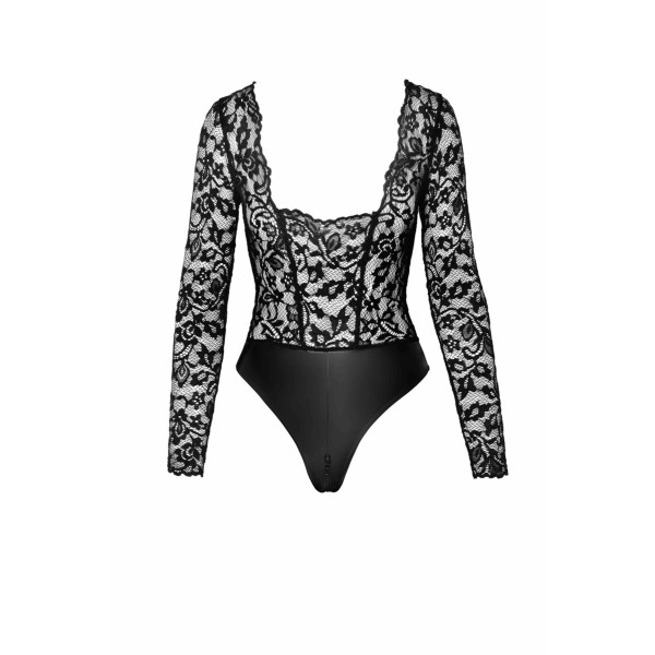 Боди Noir Handmade F296 Psyche bodysuit of lace and wetlook - L, Noir Handmade (Польща) - IntimLand