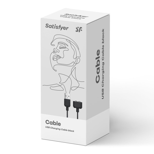 Зарядка (запасной кабель) для игрушек Satisfyer USB charging cable Black, Satisfyer (Германия) - IntimLand