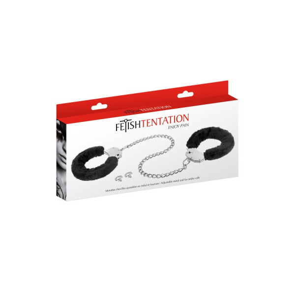 Поножи Fetish Tentation Adjustable metal and fur ankle cuffs, Fetish Tentation (Франція) - IntimLand