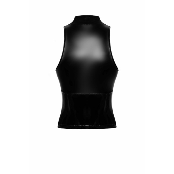 Топ Noir Handmade F324 Glam wetlook top with vinyl corset - 3XL, Noir Handmade (Польща) - IntimLand