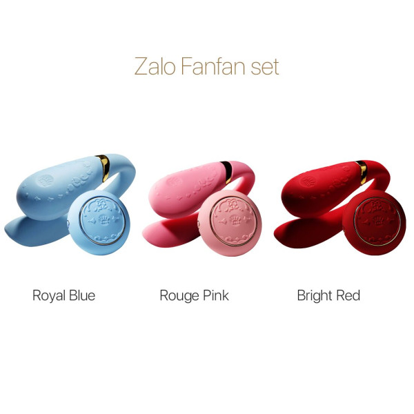 Смартвибратор для пар Zalo — Fanfan set Bright Red, пульт ДУ, Zalo (США) - IntimLand
