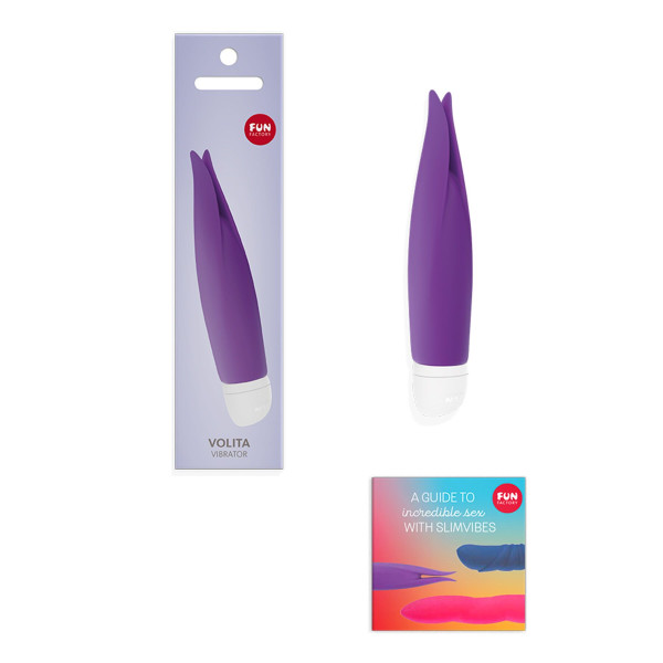 Вибратор с лепестками Fun Factory VOLITA, фиолетовый, компактный, очень тихий, на батарейках, Fun Factory (Германия) - IntimLand