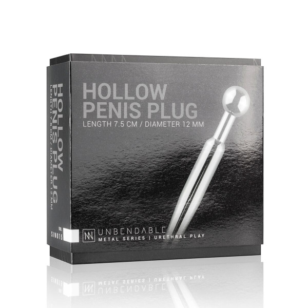 Полый уретральный стимулятор Sinner Gear Unbendable — Hollow Penis Plug, длина 7,5 см, диаметр 12 мм, Sinner Gear Unbendable (Нидерланды) - IntimLand