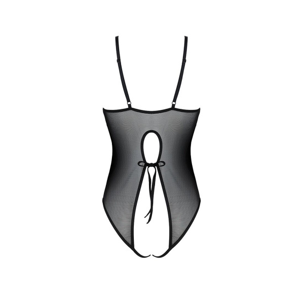 Боди с ажурным декором и открытым шагом Passion URSULA BODY L/XL, black, Passion (Польша) - IntimLand