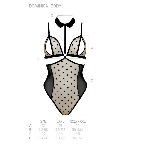 Боди Passion DOMINICA BODY S/M, black, Passion (Польша) - IntimLand