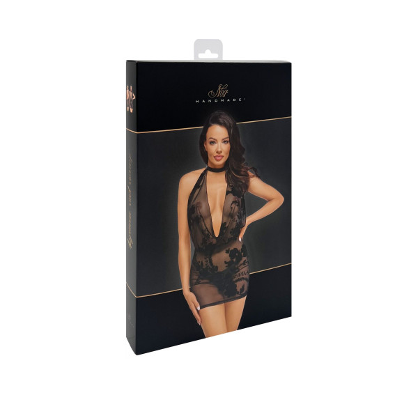 Платье Noir Handmade F313 Mythos mini flocked mesh dress with jewelry rhinestone chain - XXL, Noir Handmade (Польща) - IntimLand