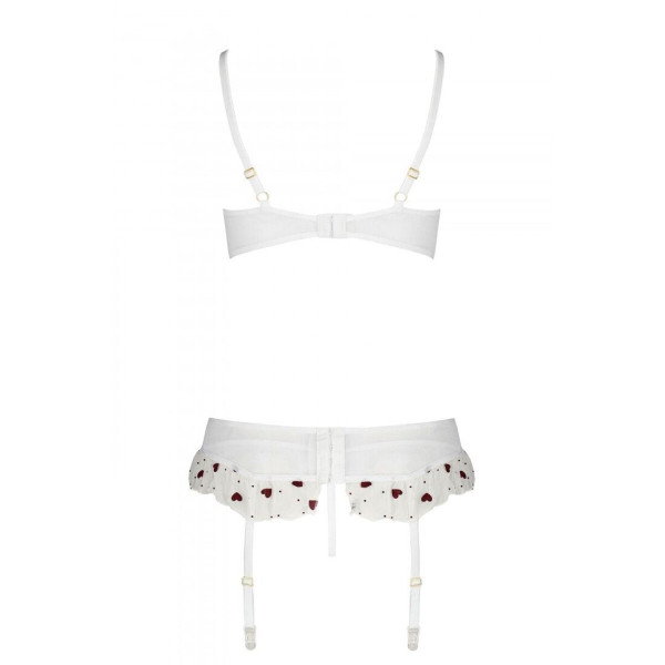 Сексуальный комплект с поясом для чулок Passion LOVELIA SET S/M, white, Passion (Польша) - IntimLand