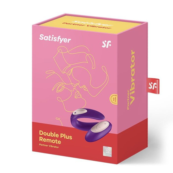 Вибратор для пар Satisfyer Double Plus Remote с пультом ДУ и двумя моторчиками, Satisfyer (Германия) - IntimLand