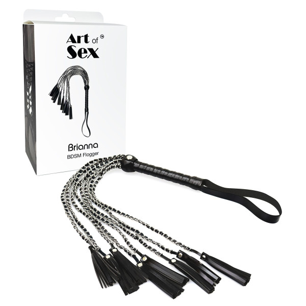 Ажурная плеть из экокожи Art of Sex - Brianna, цвет черный, Art of Sex (Украина) - IntimLand
