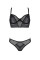 Комплект Passion DROSERA SET black, L/XL, сетка+кружево, бюстье и трусики танга, Passion (Польша) - IntimLand